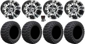 Arxt221110 Gtw Wheels / Arisun Tires 108242 Vampire 10 Inch Golf Black 22 X-trail E-z-go And Club Car