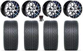 Fgtr2555512 Gtw Wheels / Tires 108218 Pursuit 12 Inch Golf Blue 255x55 Fusion Gtr E-z-go And Club Car