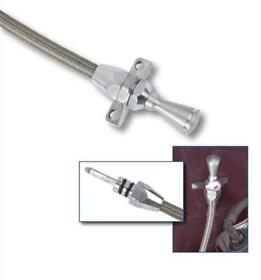 Td-3aodfm36 Lokar Transmission Dipstick Braided Stainless Natural Firewall Mount Ford Aod Ea