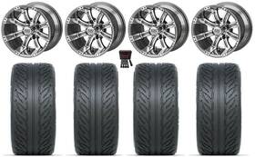 Fgtr2154012 Lsi Wheels / Gtw Tires 105337 Casino 12 Inch Gunmetal 215x40 Fusion Gtr E-z-go&club Car