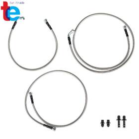 Tr59508 Turitrade Transmission Cooler Hoses Lines Kit Ss For 2003-2007 Dodge Ram 5.9l 48re