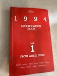 1994 Ford Car Fwd Aspire Escort Taurus Capri Specifications Book Manual. Fixed Price $12.00.
