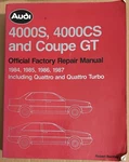 Audi 4000S 4000CS Quattro Gt Turbo 1984-1987 Official Repair Service Manual. Fixed Price $199.99.
