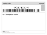 Genuine Bmw Oil Cooling Pipe Outlet 17-22-7-572-714 New. Fixed Price $186.56.