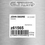 Z61565 Finger Fits John Deere (surplus Open Box). Fixed Price $234.24.