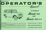 Scout Manual Owners International Harvester Book 1968 1965. Fixed Price $44.95.