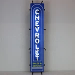 Chevrolet Chevy Vertical Neon Sign 34" V8 Camaro Truck Garage Lamp Light 2026. Fixed Price $280.00.