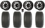Gtw Vortex 14" Golf Cart Wheels Black Deli 205X30-14 Tires Yamaha. Fixed Price $682.12.