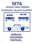 1974 Dodge Dart, Duster, Valiant Wiring Diagrams Manual. Fixed Price $24.00.