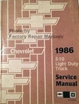 1986 Chevy S10 Pickup Truck S-10 Blazer Factory Shop Repair Service Manual Orig.. Fixed Price $44.96.