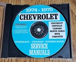 1974-1975 Chevrolet Service Manuals Cd Disc Overhaul Chassis Fisher Body. Fixed Price $11.99.