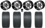 Lsi Raptor 12" Golf Wheels Black/mh 215X40 Fusion Gtr Tires E-z-go & Club Car. Fixed Price $652.48.