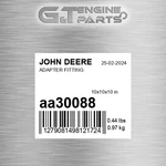 AA30088 Adapter Fitting Fits John Deere (surplus Open Box). Fixed Price $81.64.