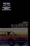 1993 Chevrolet S-10 Pickup Truck Owners Manual User Guide. Fixed Price $47.50.