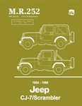 1984 1986 Jeep CJ-7 / Scrambler Shop Manual M.r. 252. Fixed Price $78.95.